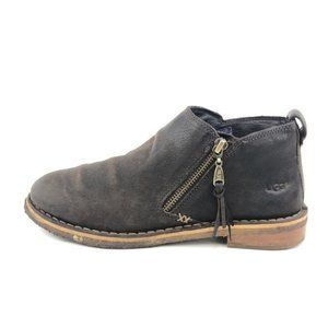 UGG Clementine Brown Leather Ankle Boots 7